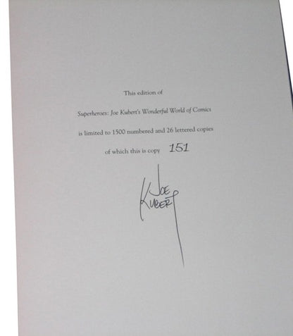 Superheroes Joe Kubert's Wonderful World of Comics (1999) Hardcover Book - (Signed)