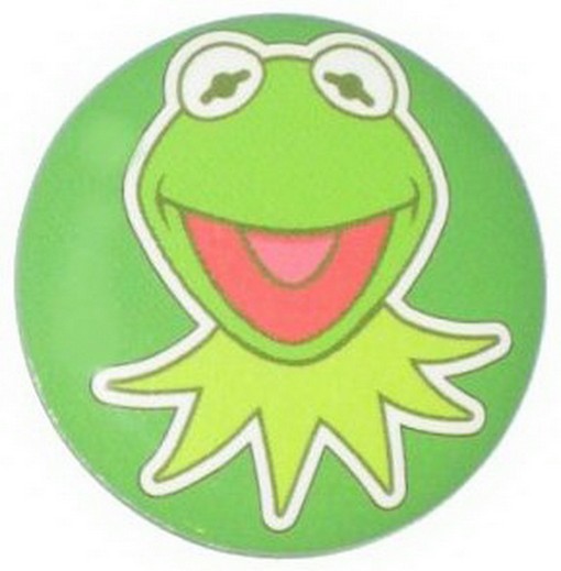 The Muppets Kermit Face Green Button