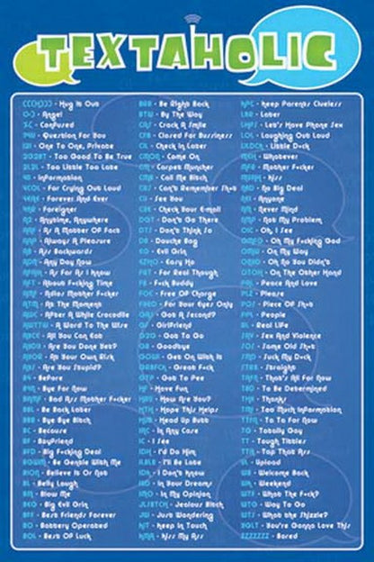 Textaholic Funny Humor Poster 24926