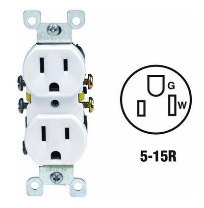 Leviton 5320WCP Grounded Duplex Outlet