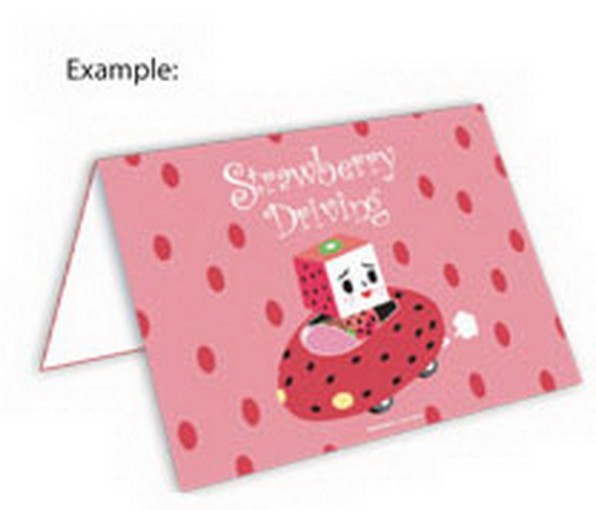 ToFu-Oyako Strawberry Driving Greeting Card DVR1003