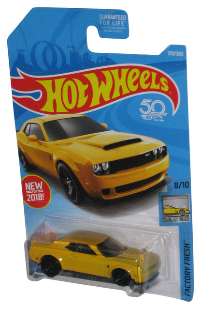 Hot Wheels Factory Fresh 8/10 (2018) Yellow '18 Dodge Challenger SRT Demon Toy Car 319/365