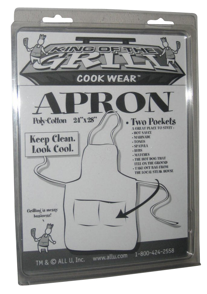 King of The Grill Grid Iron Chef White Adult Apron