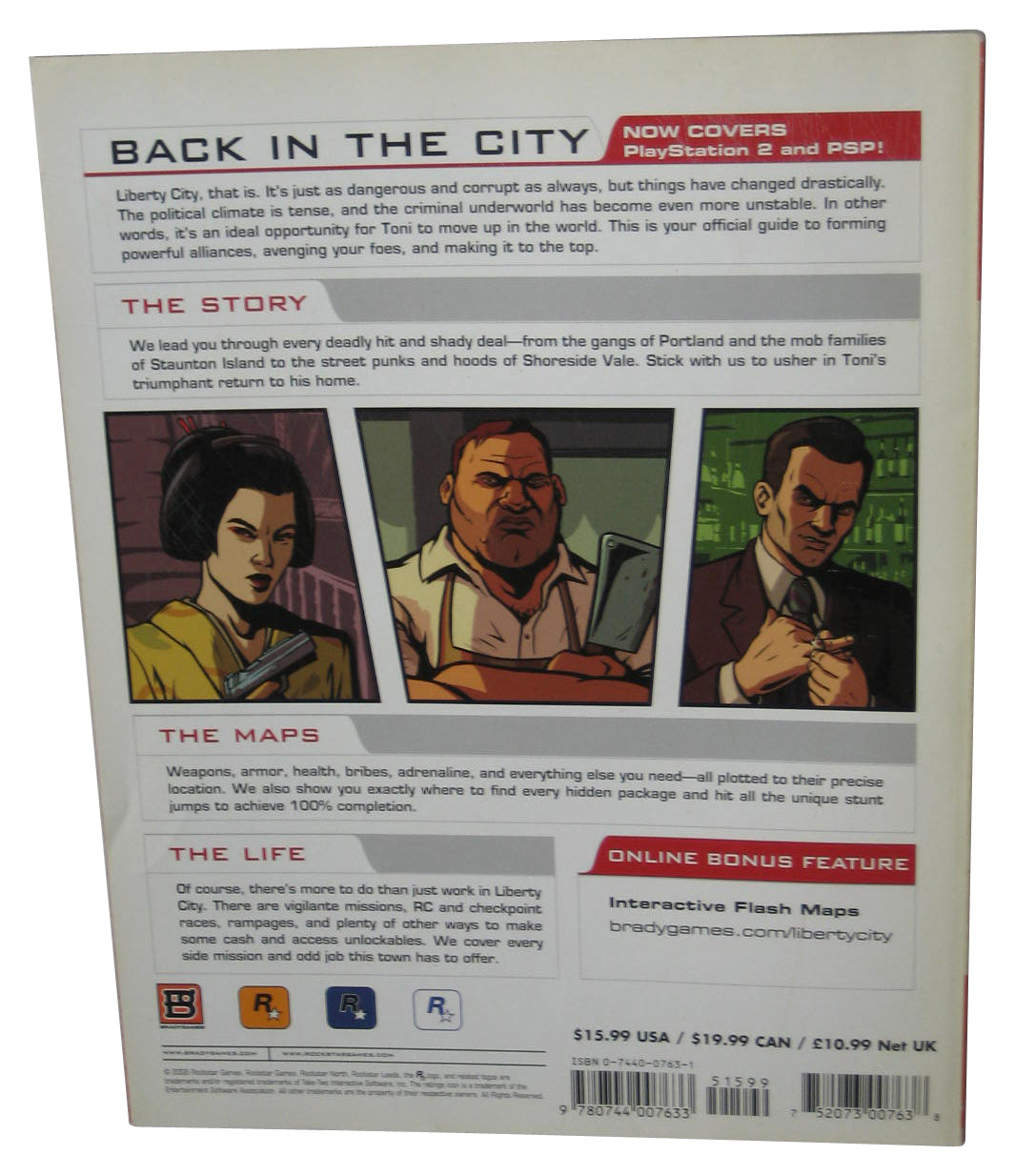 Grand Theft Auto Liberty City Stories PS2 & PSP Brady Games Official Strategy Guide Book