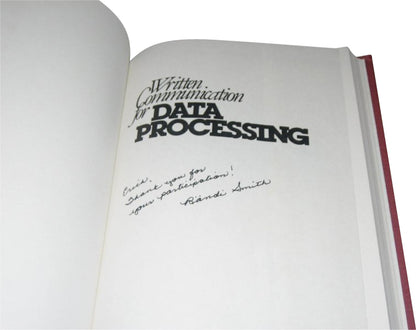 Written Communication For Data Processing Hardcover Book - Signed!