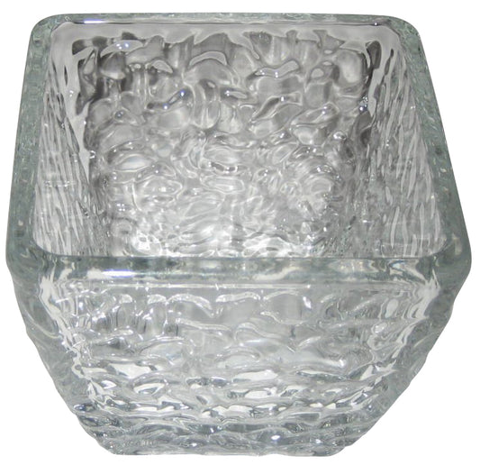Disaronno Glass Square Textured Snack Nut Dip Bowl