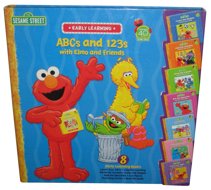 Sesame Street Early Learning (8 Book Set) Bi-Fold (ABCs and 123s) w/ Elmo & Friends Hardcover 2010