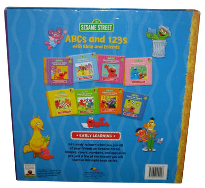 Sesame Street Early Learning (8 Book Set) Bi-Fold (ABCs and 123s) w/ Elmo & Friends Hardcover 2010