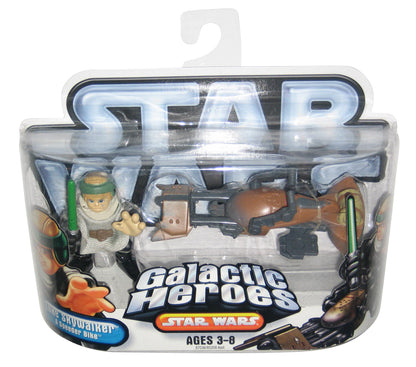 Star Wars Galactic Heroes (2007) Luke Skywalker & Speeder Bike Hasbro Figure Set