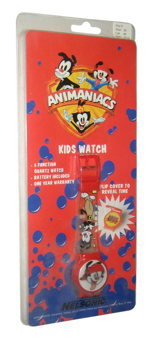 Animaniacs Yakko & Wakko (1995) Nelsonic Vintage Toy Quartz Kids Flip Watch
