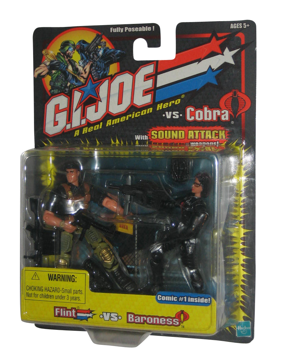 GI Joe Cobra Flint vs Baroness (2002) Hasbro Action Figure Set 2-Pack