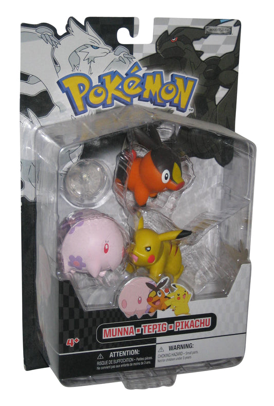Pokemon Black & White Munna Tepig & Pikachu Figure Set 3-Pack