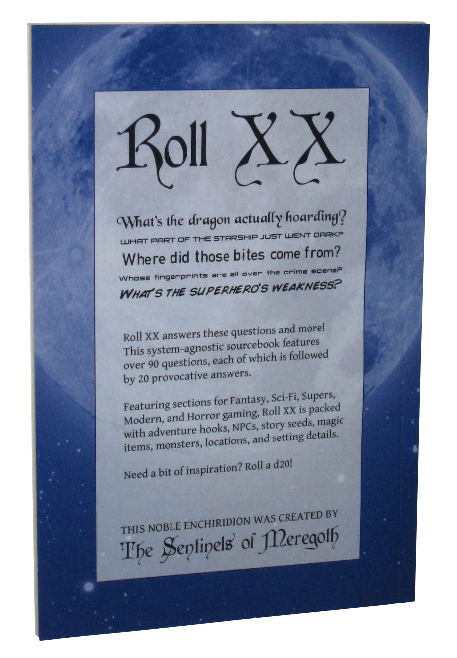 Roll XX The Sentinels of Meregoth RPG Paperback Rare Book