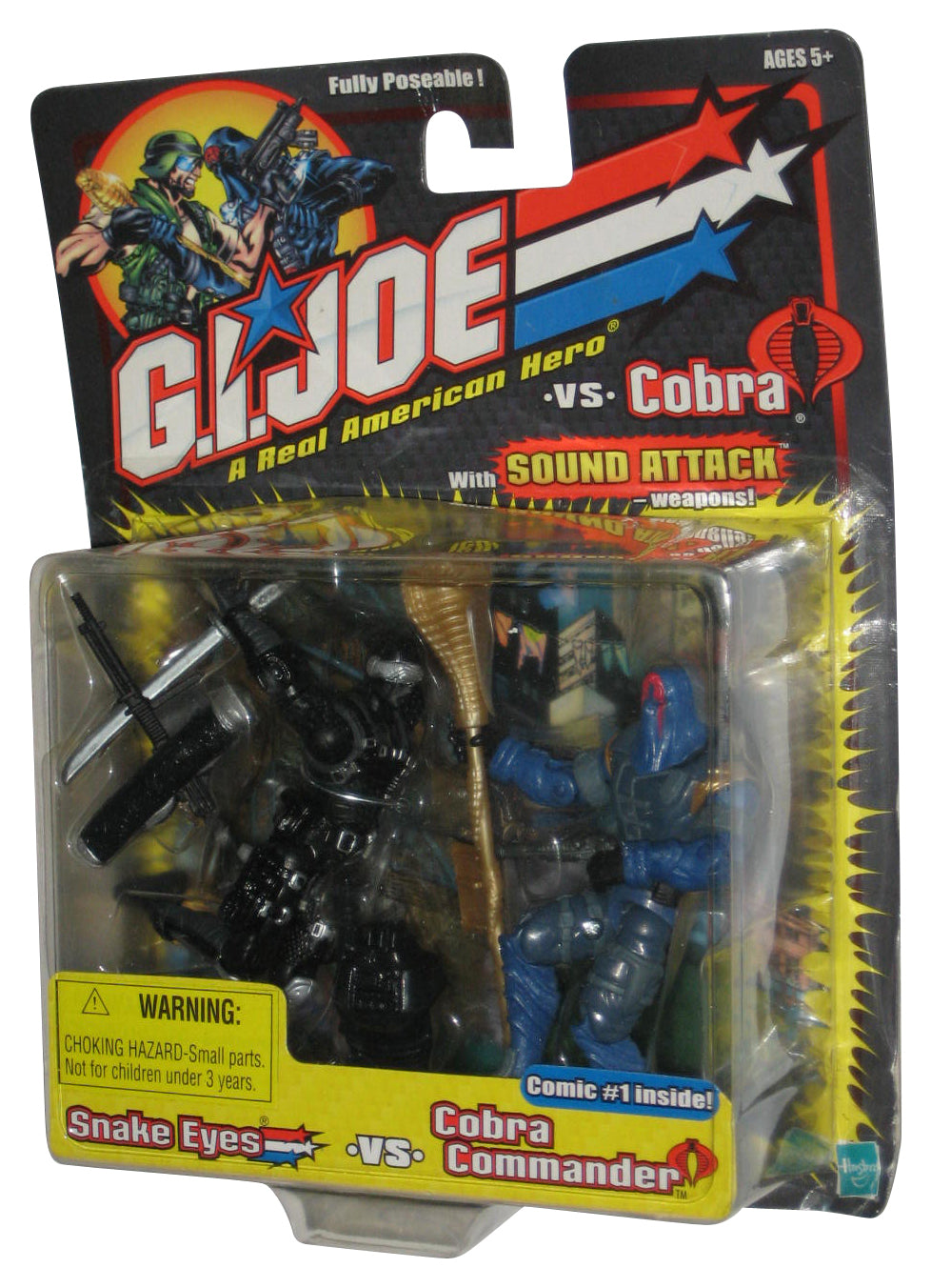 GI Joe Snake Eyes vs Cobra Commander Figure Pack Set w/ Sound Attack