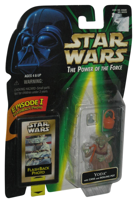 Star Wars Power of The Force Yoda Green Card Figure w/ Cane & Boiling Pot