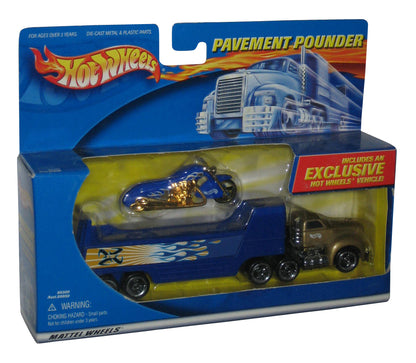 Hot Wheels Pavement Pounder (2000) Mattel Toy Truck w/ Motorcycle