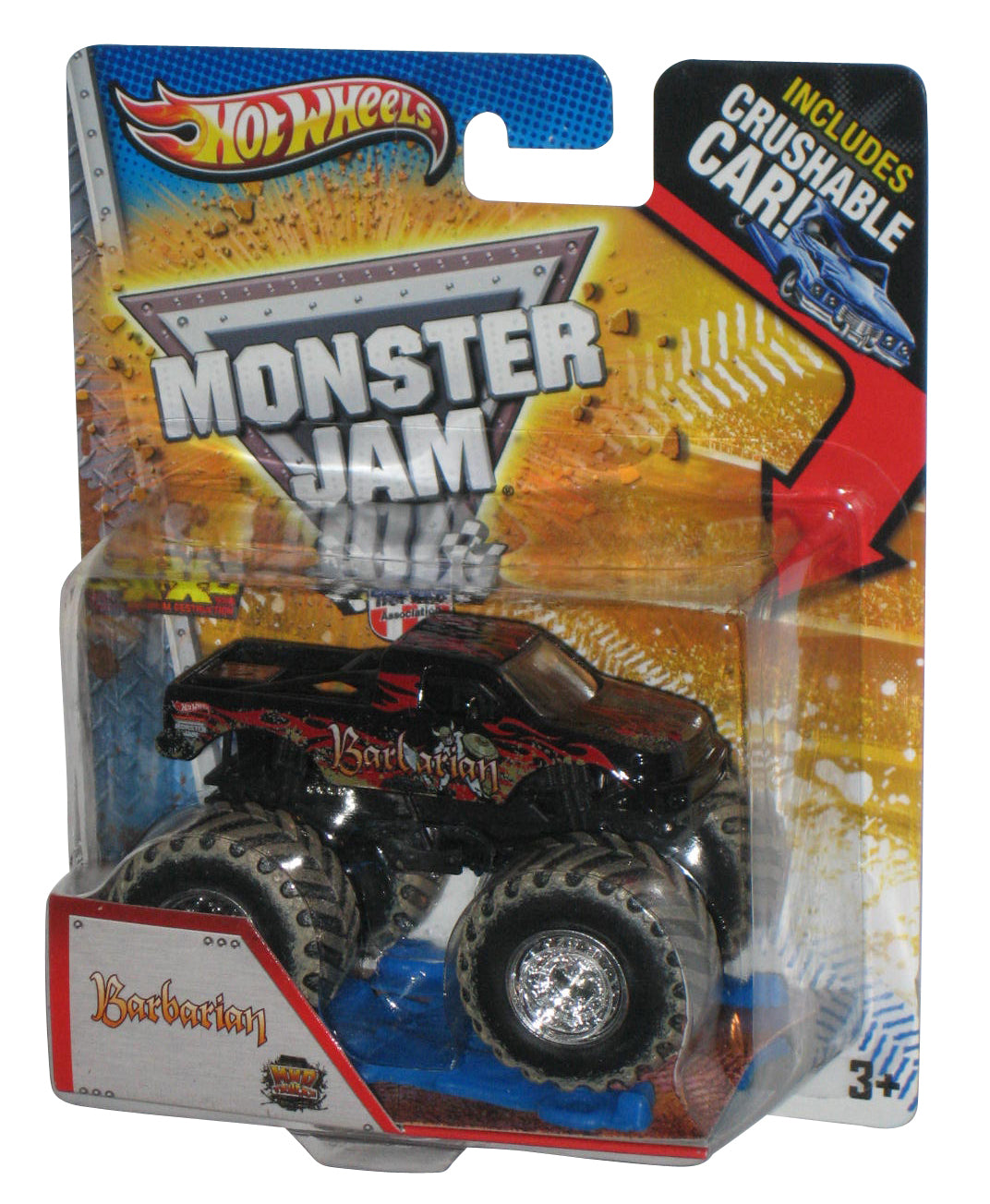 Hot Wheels Monster Jam Barbarian (2012) Mattel Toy Truck w/ Crushable Car