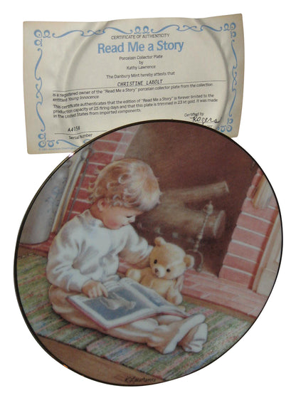 Read Me A Story Teddy Bear by Kathy Lawrence (1991) Bradford Mint Plate