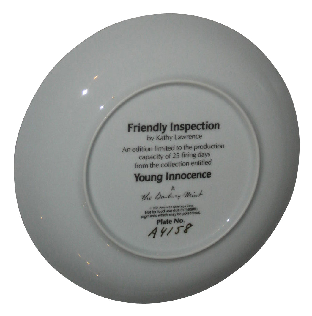 Friendly Inspection Baby Young Innocence by Kathy Lawrence Plate (1991) Bradford Mint