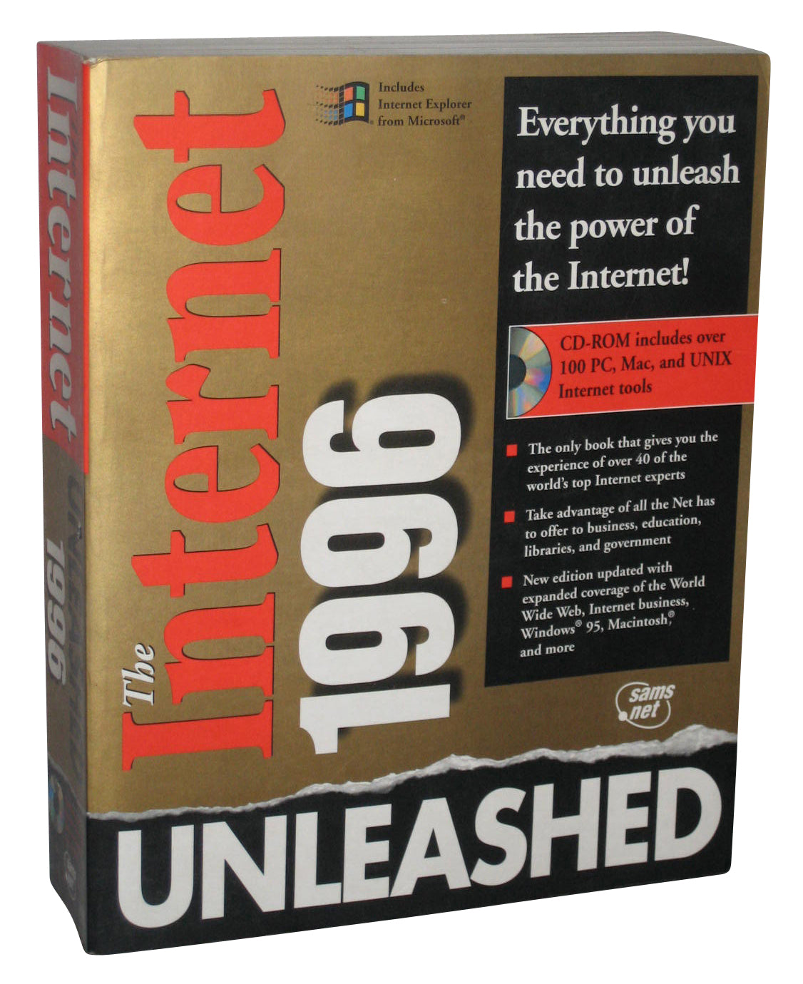 Sams The Internet Unleashed 1996 Paperback Book w/ CD-Rom