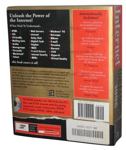 Sams The Internet Unleashed 1996 Paperback Book w/ CD-Rom