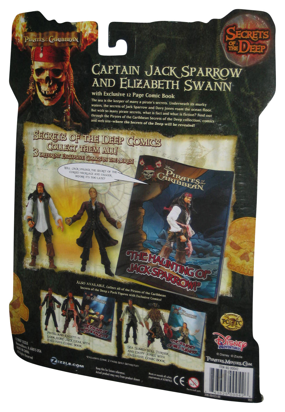 Pirates of The Caribbean (2007) Zizzle Secrets Deep Captain Jack Sparrow & Elizabeth Swann Figure Set