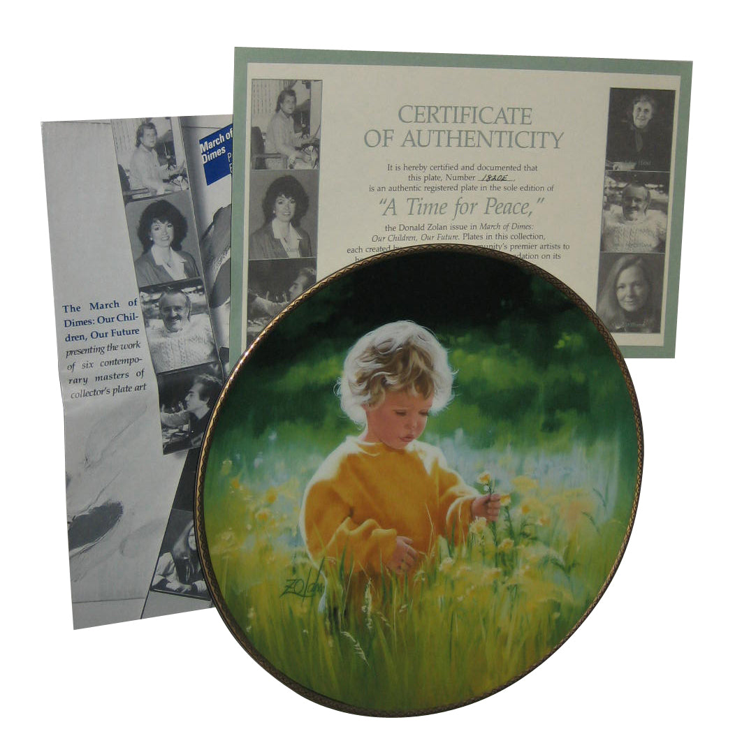 March of Dimes A Time For Peace Donald Zolan Collector Plate