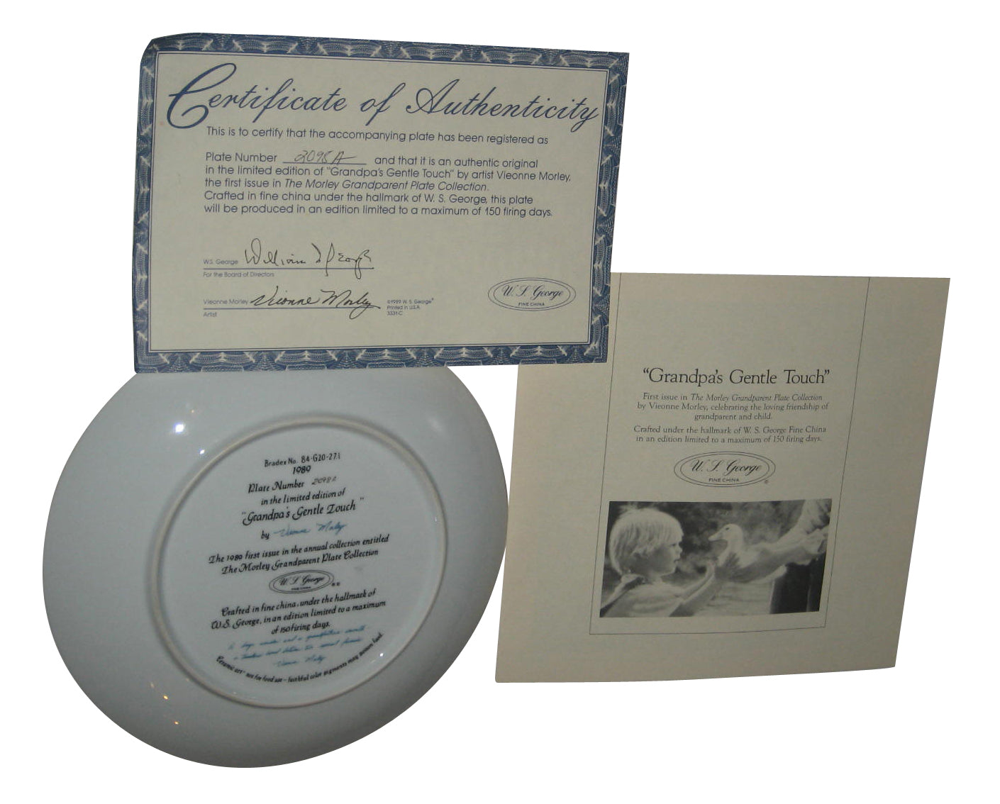 Grandpa's Gentle Touch Boy with Duck Donald Zolan Collector Plate