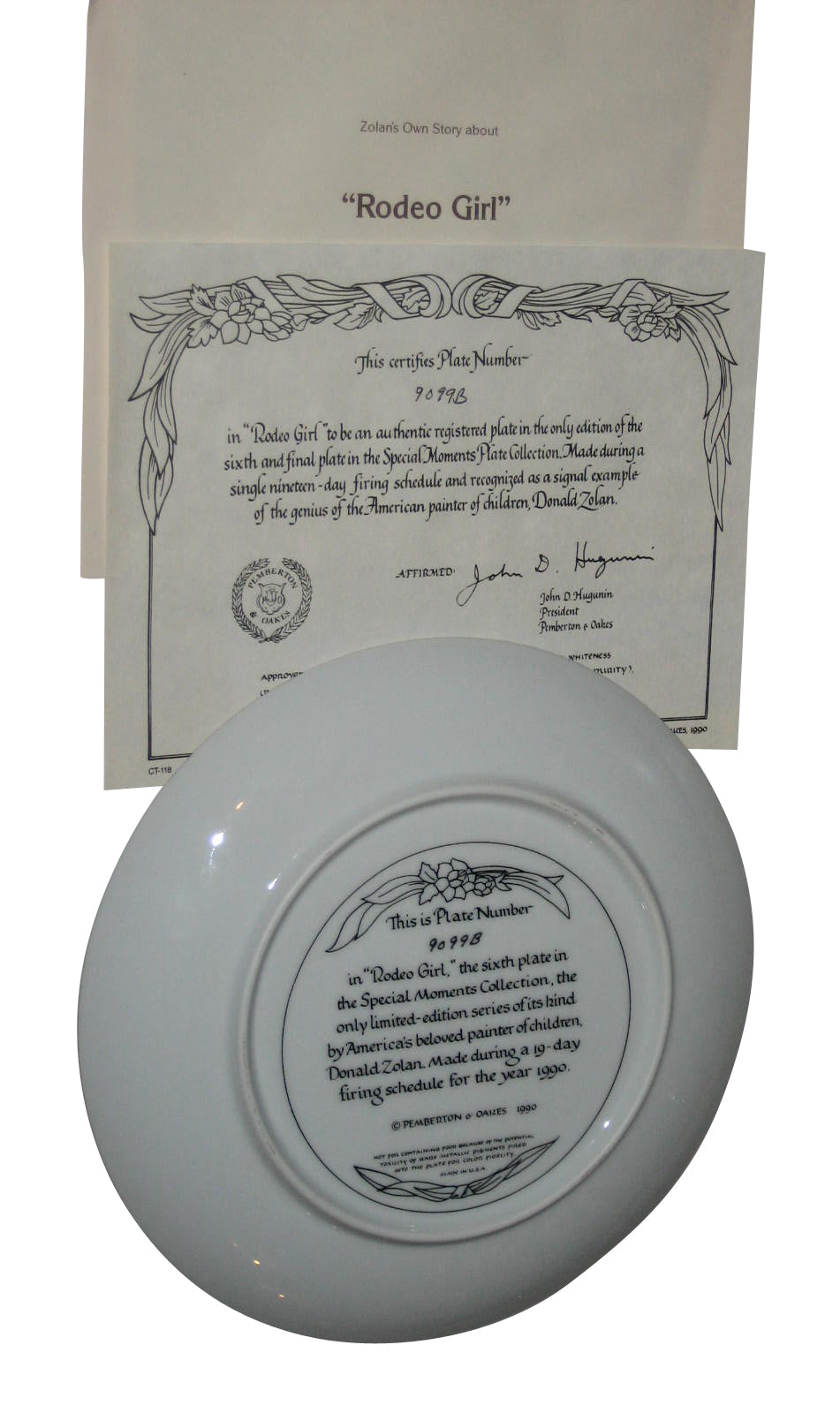 Rodeo Girl Against Fence Donald Zolan Collector Plate