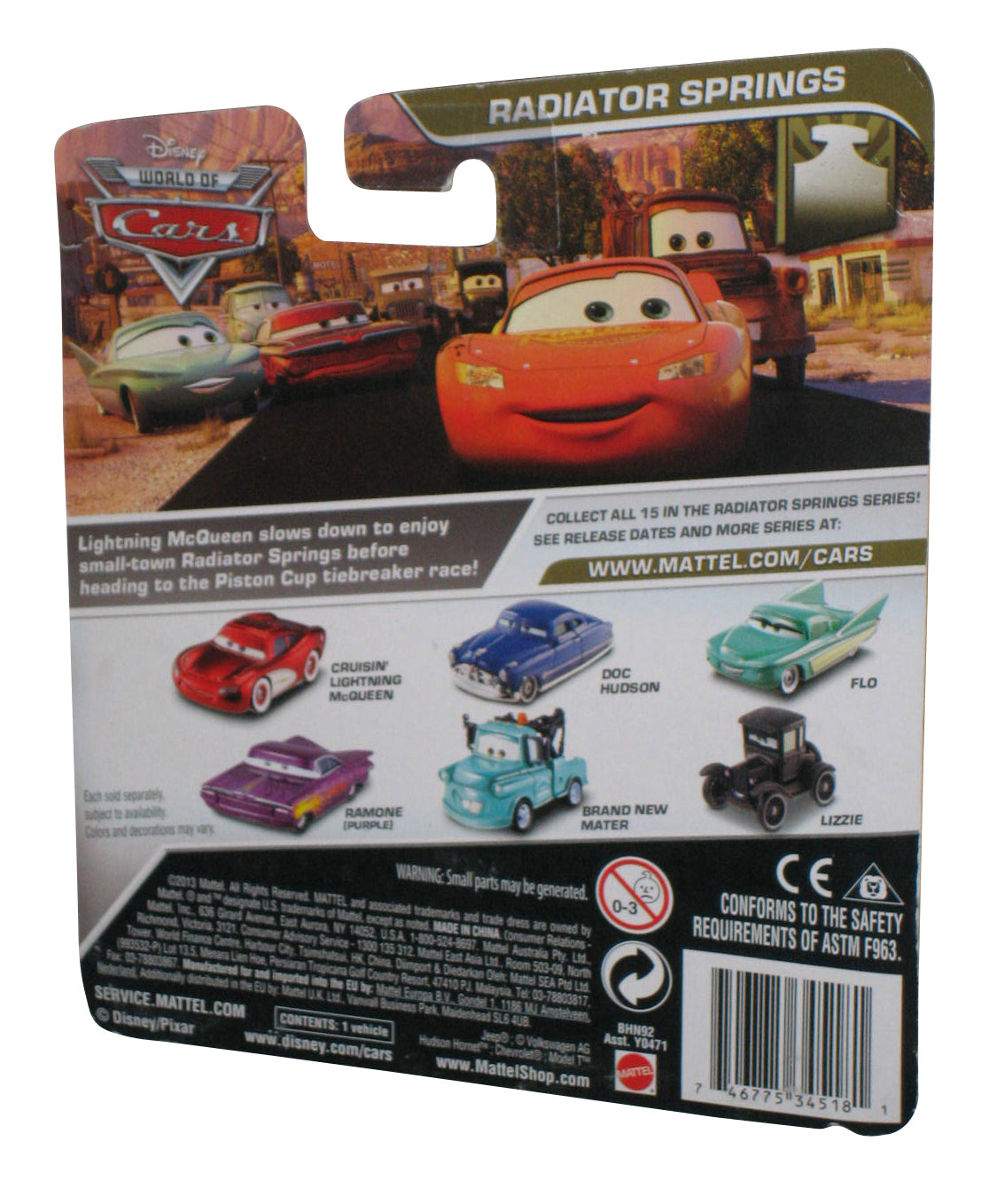 Disney Cars Movie Radiator Springs Lizzie Die Cast Toy Car #13/15