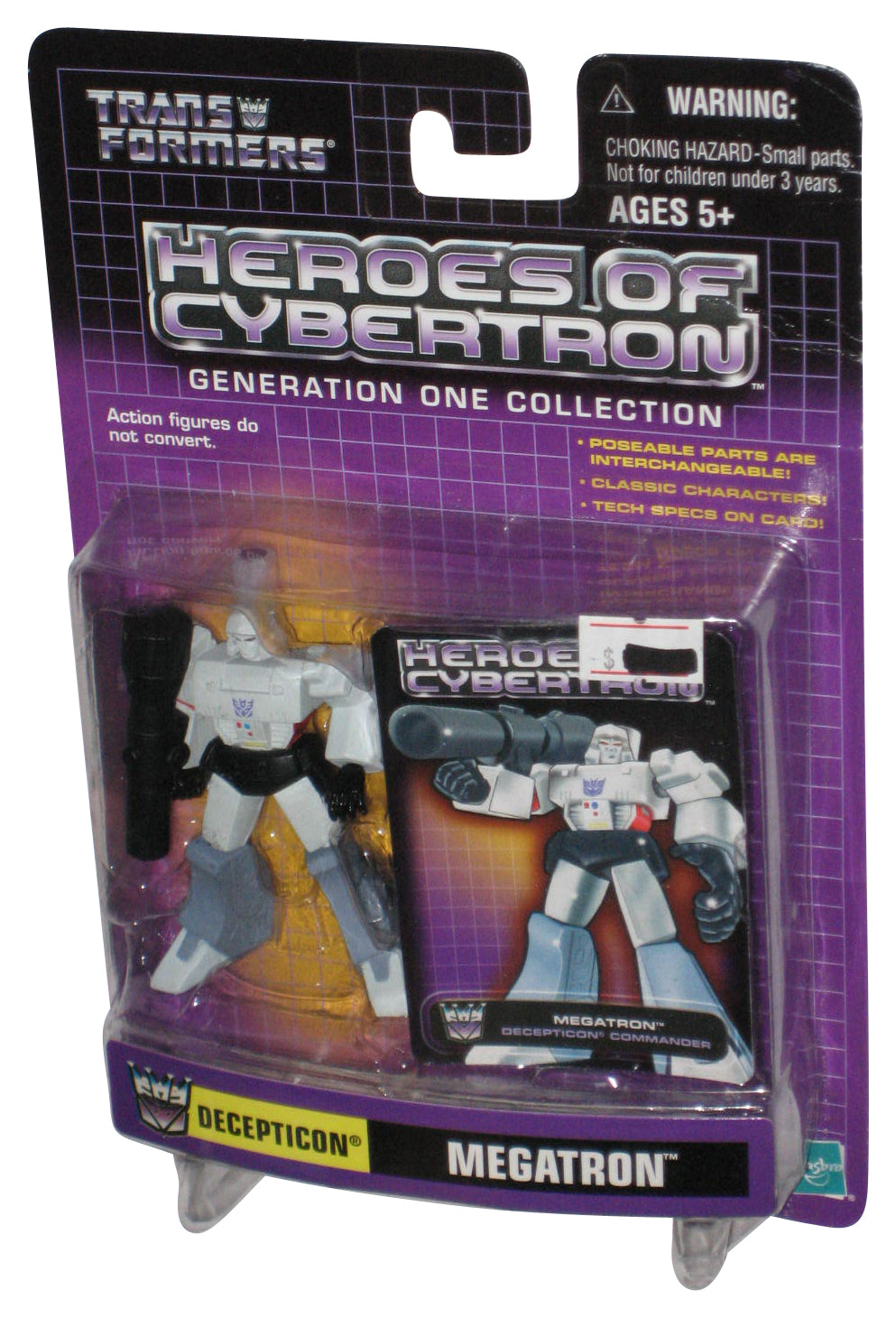 Transformers Heroes of Cybertron (2001) Hasbro G1 Decepticon Megatron Figure