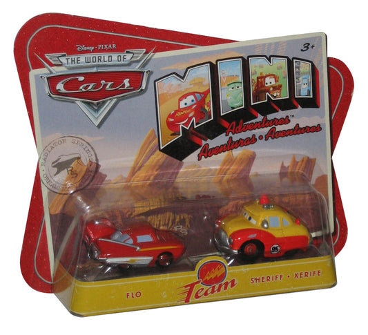 Disney Pixar Cars Mini Adventures Flo & Sheriff Red Toy Car Set