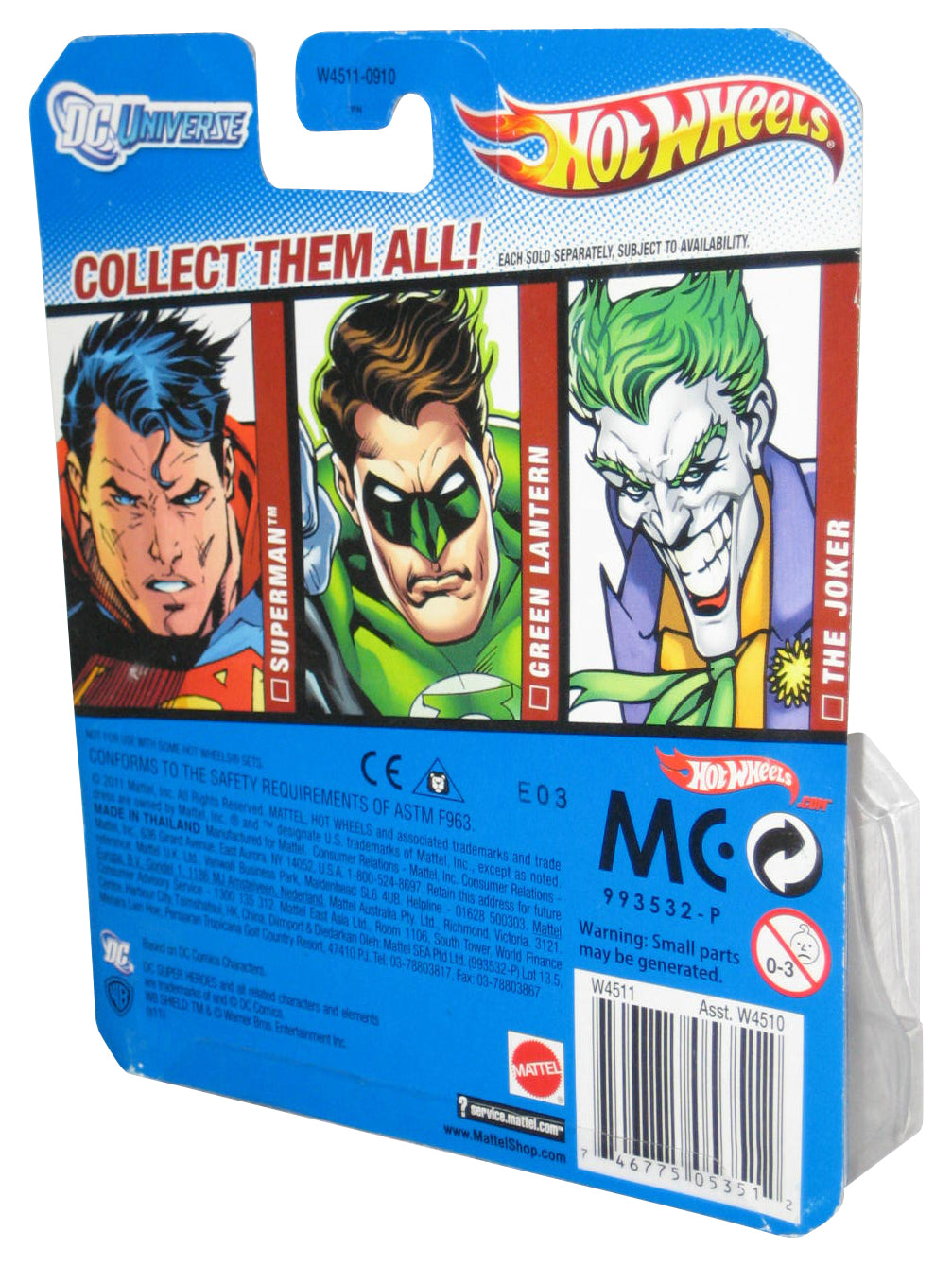 DC Universe Hot Wheels Superman (2012) Mattel Die-Cast Toy Car - (Cracked Plastic)