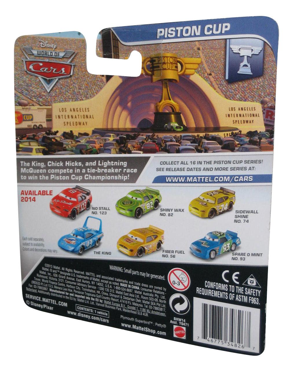Disney Pixar World of Cars Movie No Stall No. 123 Piston Cup Toy Car -