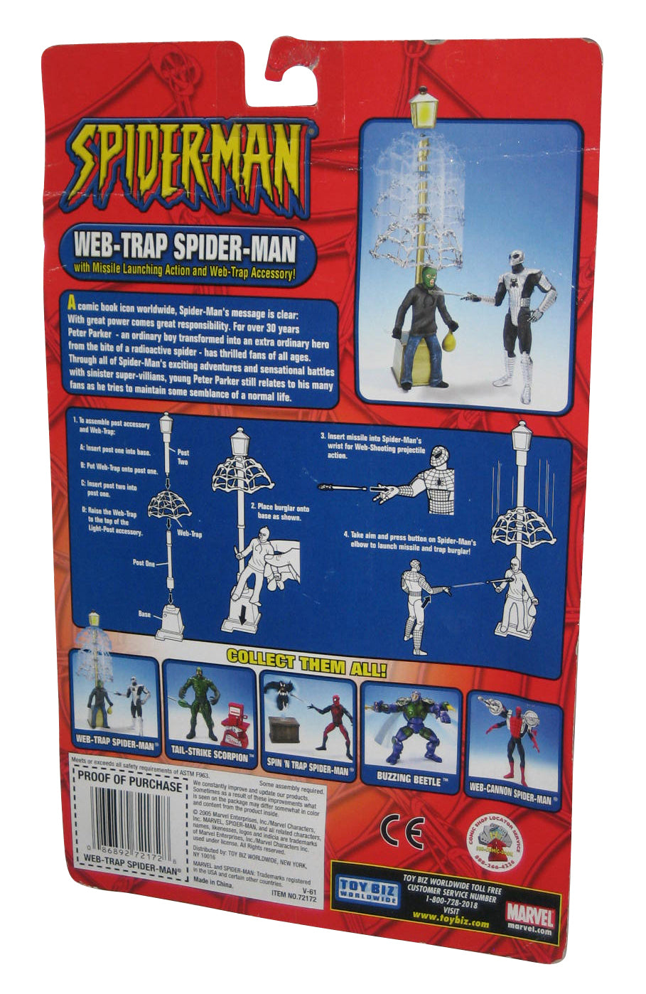 Marvel Spider-Man Web-Trap (2005) Toy Biz Figure Set w/ Missile Launching Action