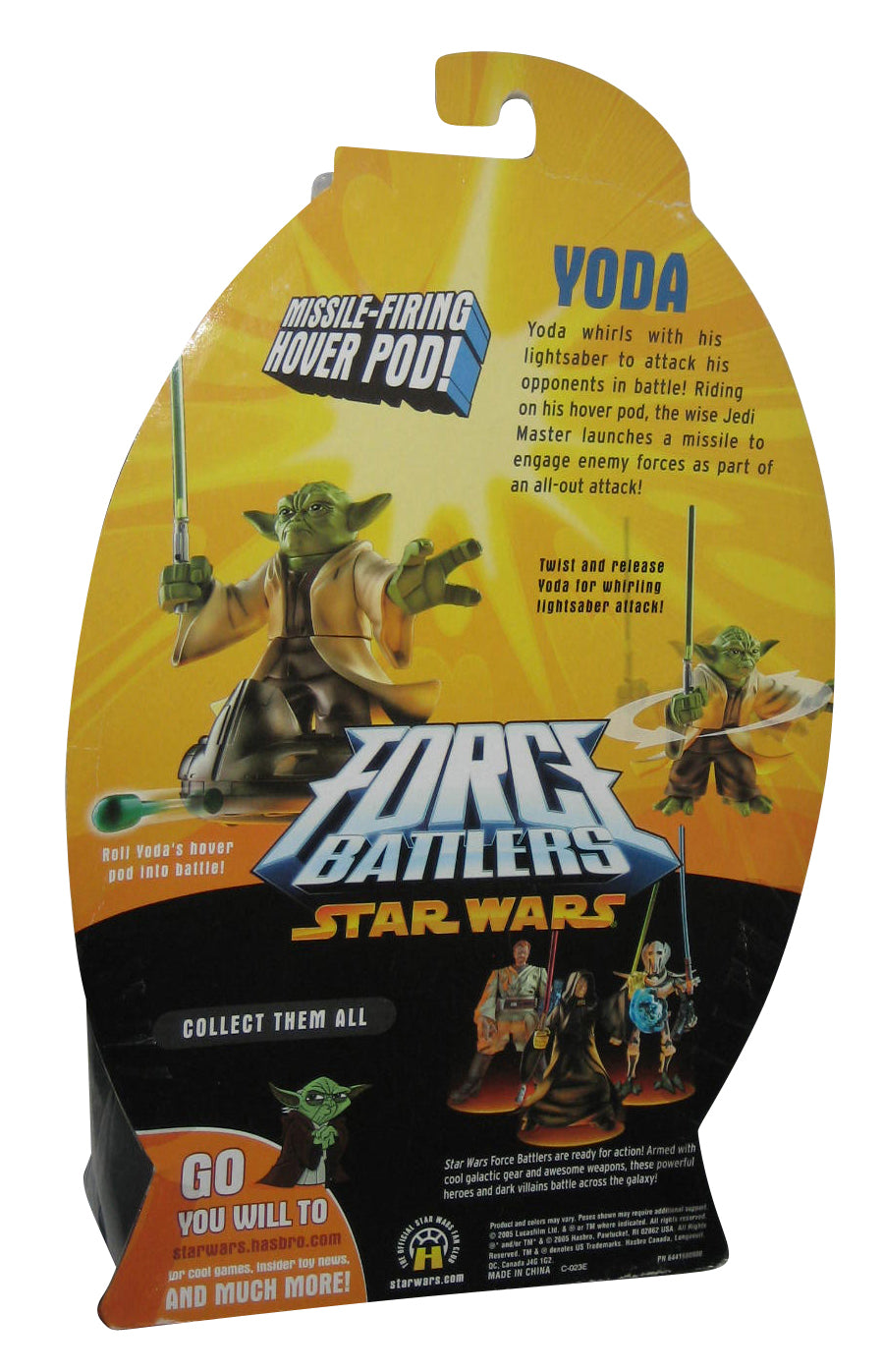 Star Wars Force Battlers (2005) Yoda Action Figure w/ Whirling Lightsaber Attack