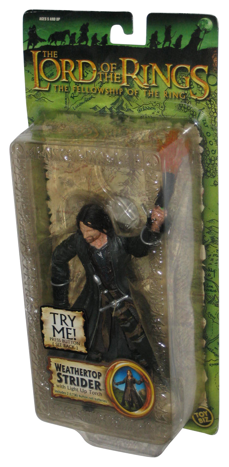 Lord of The Rings Fellowship Weather Top Strider (2005) Toy Biz Figure w/ Light-Up Torch - (Try me button does NOT work)