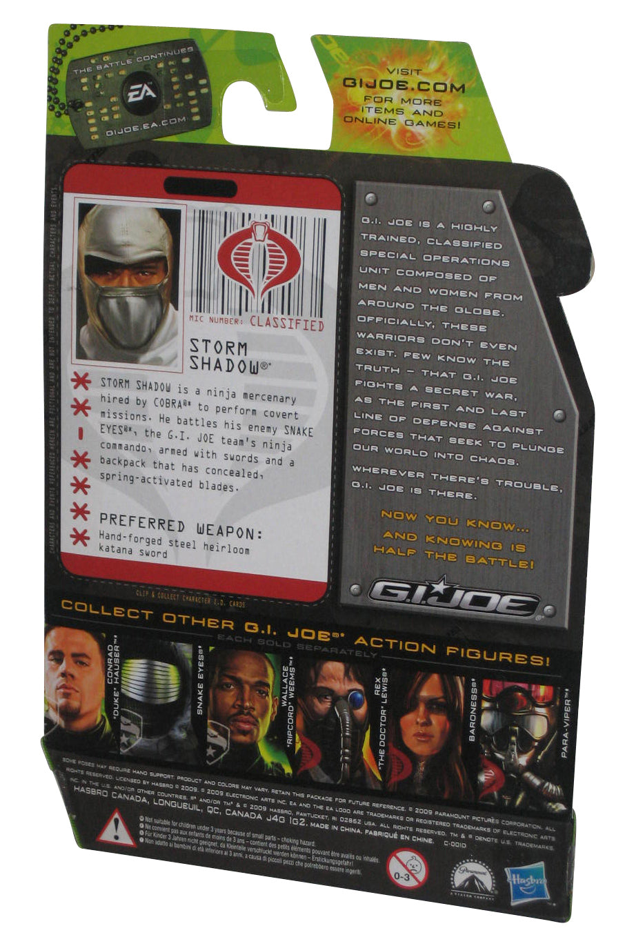 GI Joe The Rise of Cobra (2009) Storm Shadow Arctic Assault 3.75 Inch Action Figure