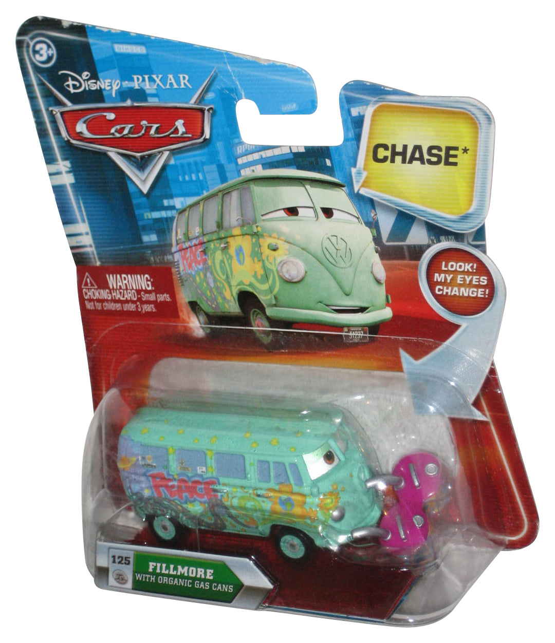 Disney Cars Lenticular Eyes Change Fillmore w/ Organic Gas Cans Toy Car