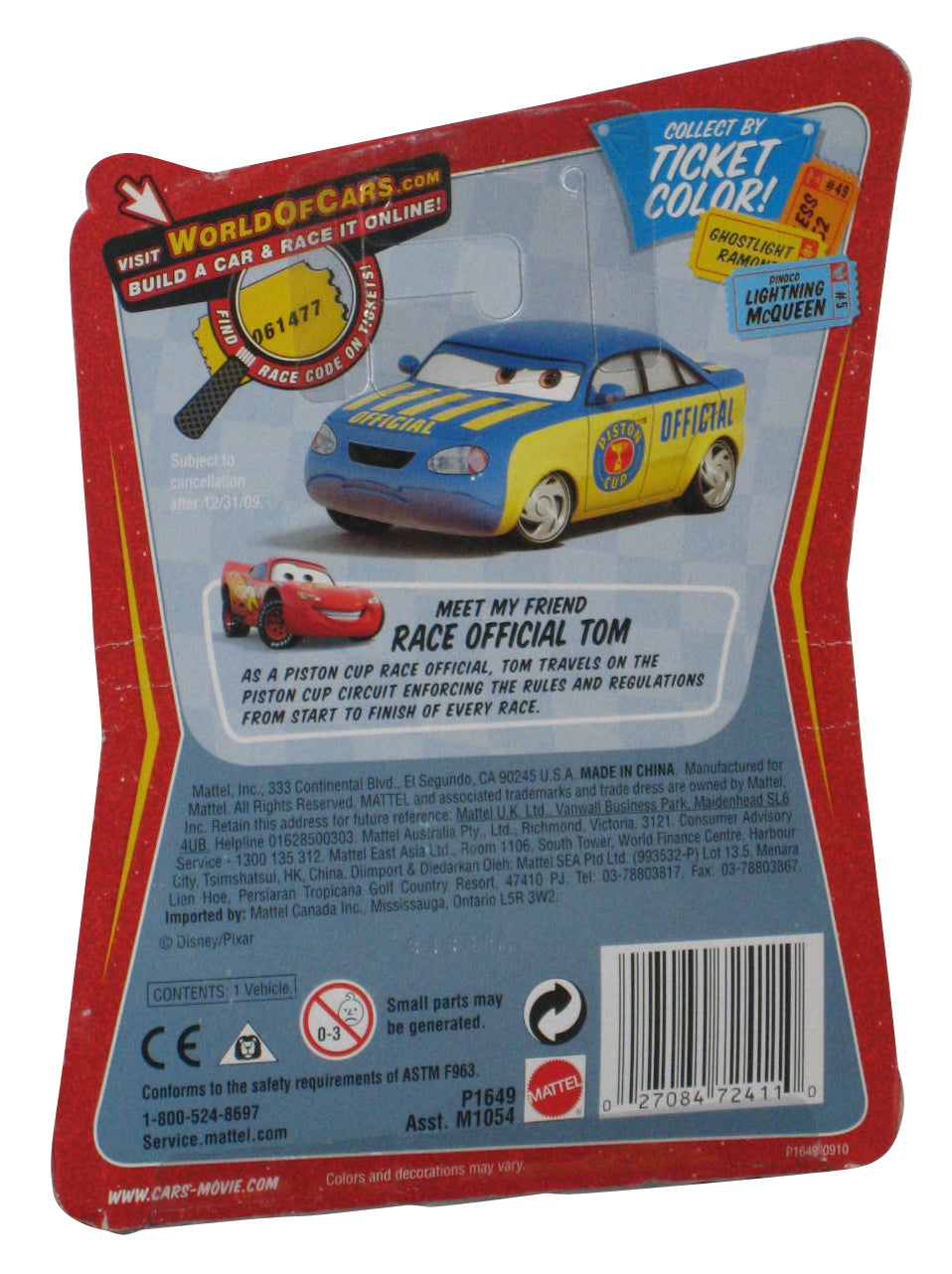 Disney Cars Movie Tumbleweed Lightning McQueen Toy Die-Cast Car
