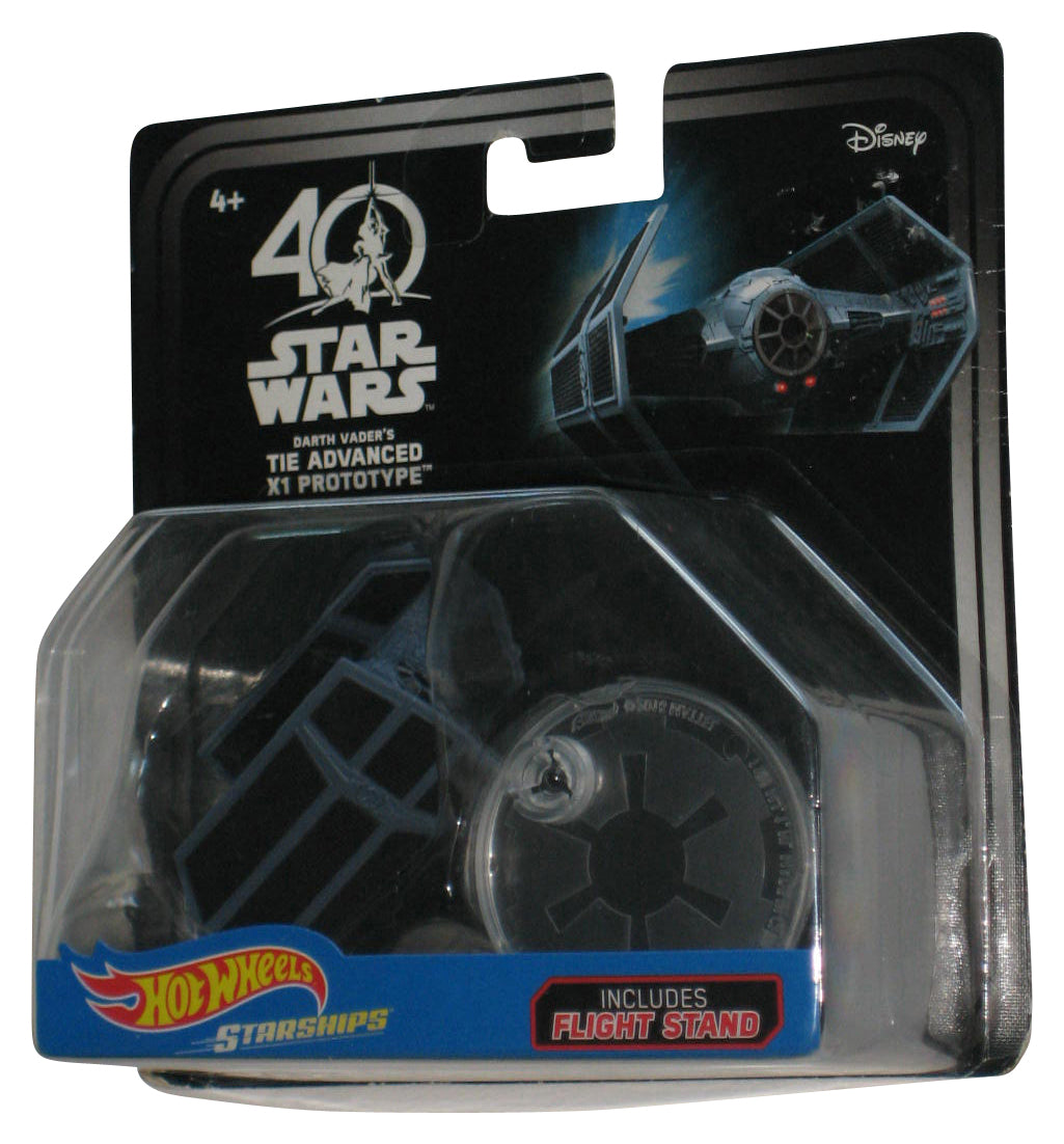 Star Wars Hot Wheels Starships 40th Anniversary (2016) Darth Vader's TIE Advanced X1 Prototype Toy Vehicle - (Card Shelf Wear)