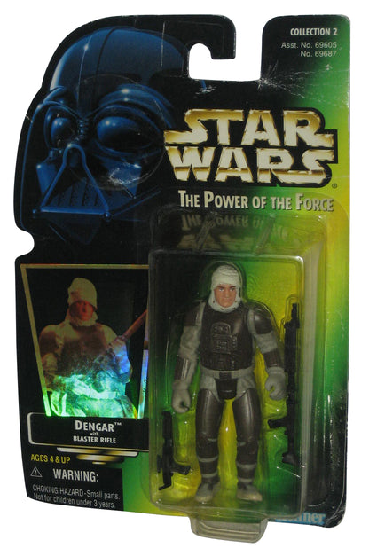 Star Wars Power of The Force Dengar Green Card Figure and Blaster Rifle