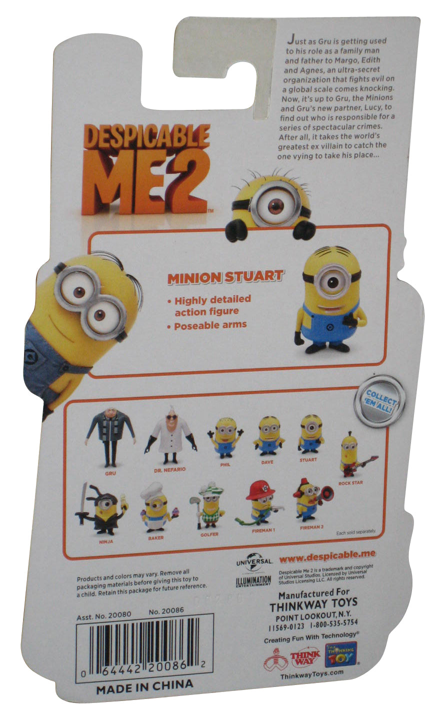 Despicable Me Minions Movie Stuart Thinkway Toys Action Figure