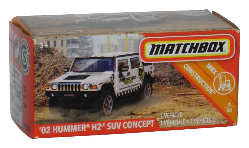 Matchbox '02 Hummer H2 SUV Concept White (2018) MBX Construction Toy Car Power Grabs Box 6/20