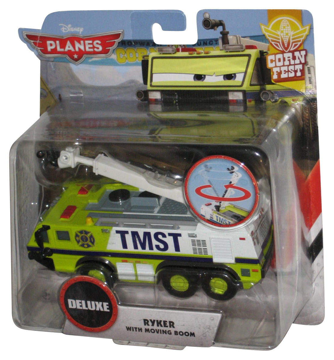 Disney Planes Deluxe Ryker (2014) Mattel Corn Fest TMST Toy w/ Moving Boom
