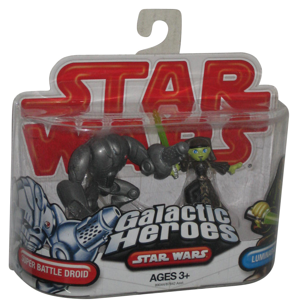 Star Wars Galactic Heroes (2009) Hasbro Super Battle Droid & Luminara Unduli Figure Set -