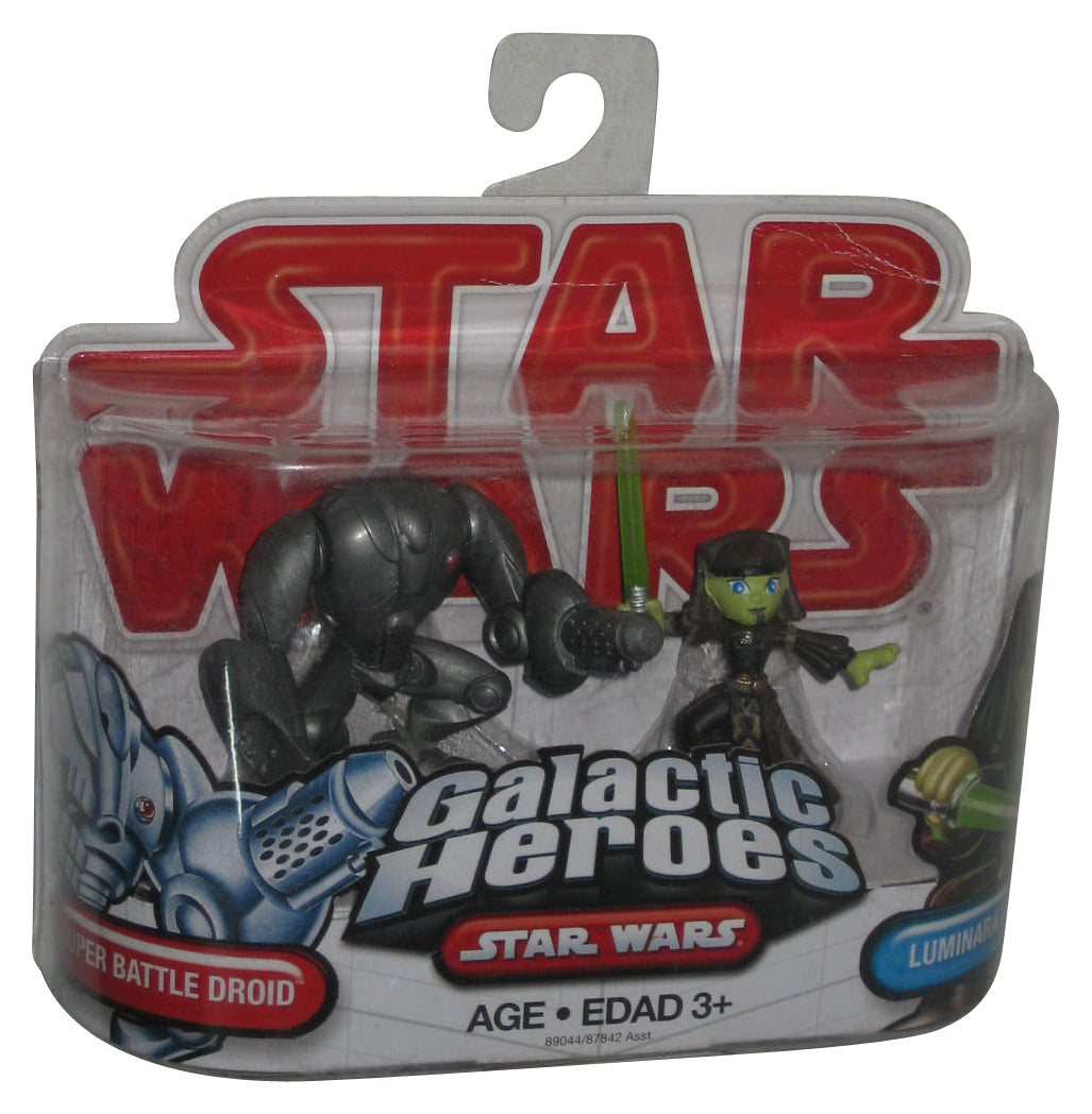 Star Wars Galactic Heroes (2009) Hasbro Super Battle Droid & Luminara Unduli Figure Set