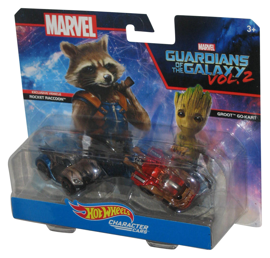 Marvel Guardians of The Galaxy Vol. 2 Rocket Raccoon & Groot Go-Kart (2016) Hot Wheels Toy Car 2-Pack Set
