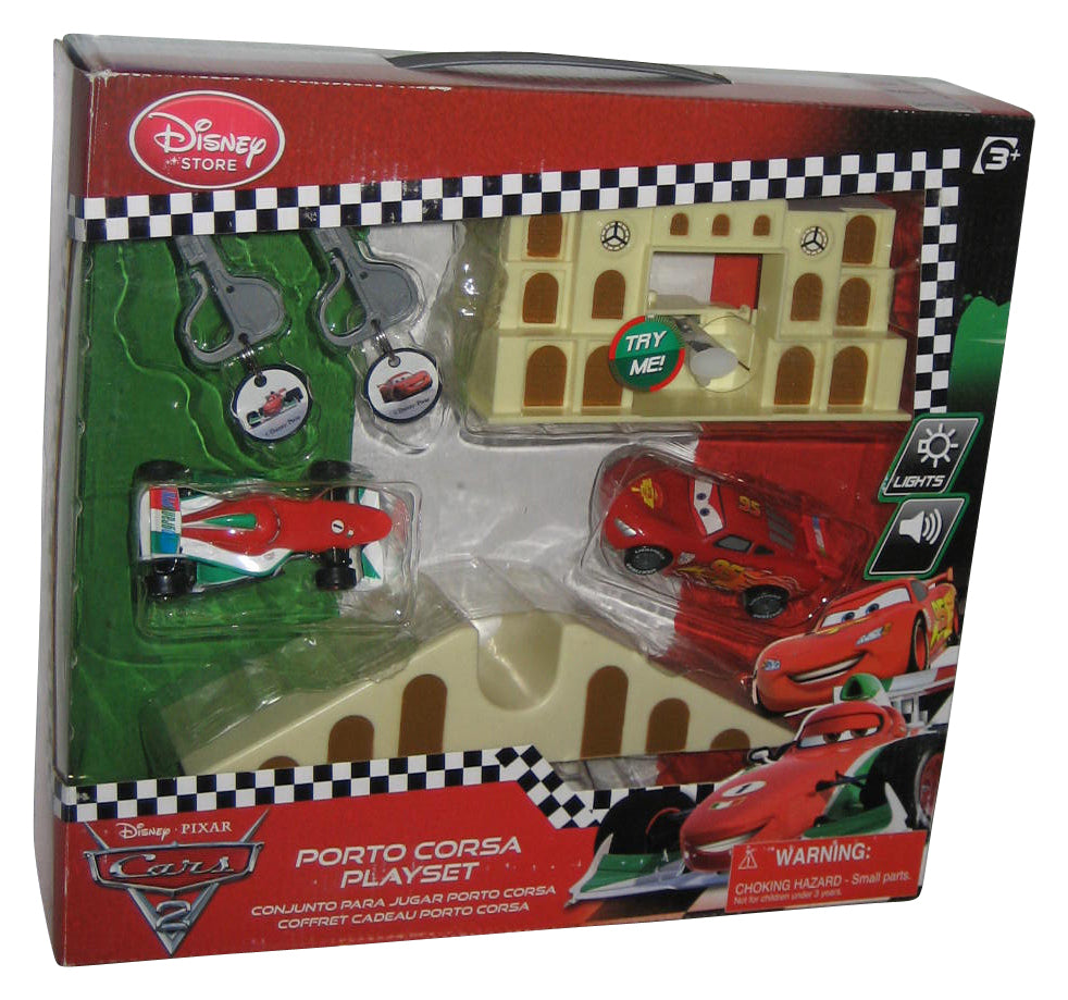 Disney Cars 2 Key Launch Charger Porto Corsa Play Set - (Lightning McQueen & Francesco)