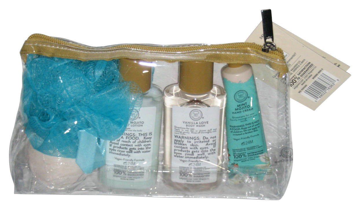 Walgreens (2021) Bath Pouch 5pc Set - (Hand Cream / Body Wash / Lotion & Bath Fizzer)